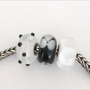 Authentic Trollbeads 3 Bead Set Glass New